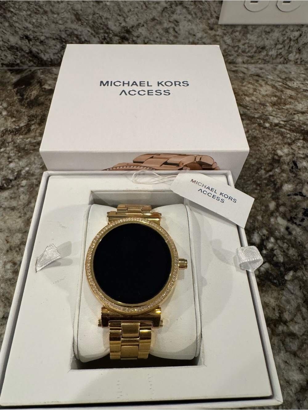 Michael Kors Gold-Tone Round Touchscreen Smartwatch with Crystal Bezel